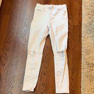 White ripped jeans
